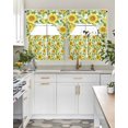 thumbnail image 4 of Spring Sunflowers Swag Kitchen Curtains Sets for Windows 24 Inch Length, Rustic Summer Botanical Floral Leaves Short Window Curtain Panels Swags Valances and Tiers 3 Piece Set for Cafe/Dining Room, 4 of 5