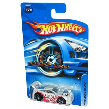 Hot Wheels Mitsubishi Eclipse (2005) Mattel White & Red Toy Car #174