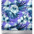thumbnail image 1 of Soimoi Purple Cotton Duck Fabric Leaves & Floral Printed Craft Fabric by the Yard 42 Inch Wide, 1 of 3