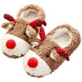 thumbnail image 2 of Womens House Christmas Deer Slippers ,Memory Foam Scuff Non-Slip Soles Indoor Outdoor Comfortable Bedroom Winter Shoes-L, 2 of 2