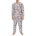 thumbnail image 3 of Sikiie cartoon mouse Print Mens Pajama Set, Soft Warm Long Sleeve Sleepwear, Cozy Button-Down Pjs for Men-Medium, 3 of 7