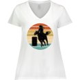 thumbnail image 3 of Inktastic Rodeo Barrel Racing Cowgirl Women's Plus Size V-Neck T-Shirt, 3 of 5