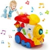 Style-Carry Baby Musical Train Toys 6-12 Months Push and Go Crawling Toys for Infant Gift for 1 Year Old Boy Girl