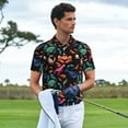 thumbnail image 3 of Fotbe Animals Under Water Pattern Men’s Golf Polo Shirt – Breathable Performance Golf Shirt with Button-Down Collar-3X-Large, 3 of 6