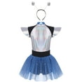 thumbnail image 3 of YiZYiF Womens Shiny Alien Costume for Halloween Space Cadet Astronaut Fly Sleeve Skater Dress Blue-A S, 3 of 6