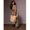 Khaki, variant on Womens Casual Khaki Striped Knit Long Dress Short Sleeve Crew Neck Maxi