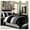 Black Gray White, variant on Loft 8-Piece California King Comforter Set, Gray/Blue/Black Luxury Striped Bedding for All Season