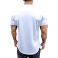 thumbnail image 5 of Mens T-Shirts Large Tall Shirts for Men Men's Sports T-Shirt Summer Fashion Solid Color Loose Casual Short Sleeves Round-Neck Workout Tees Shirts Tops, 5 of 6