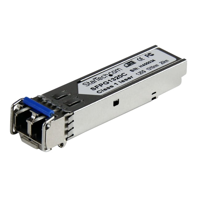 StarTech.com Cisco GLC-LH-SMD Compatible SFP Module 1000BASE-LH 1GbE Single Mode (SMF) Fiber SMF Optic Transceiver 1GE Gigabit Ethernet SFP LC 20km, 1310nm, DDM, Cisco Firepower, IE2000 - Lifetime Warranty (SFPG1320C) - SFP (mini-GBIC) Transceiver Module - 1GbE - 1000BASE-LH - LC single-mode - jusqu