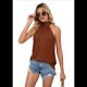 thumbnail image 2 of Camiseta Sin Mangas con Lazo Colgante en Color Liso, Color Caramelo, Talla XXL, 2 of 10