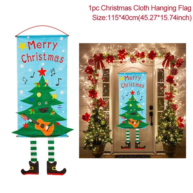 Adorno colgante para puerta de porche, decoración navideña para el hogar, Feliz Año Nuevo, 2023, 2024