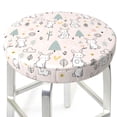 thumbnail image 3 of Lsque Rabbit Forest Round Bar chair cushion covers Velvet Fabric Premium Comfort Protects from Scratches and Stains for 14-17 Inch Chair- 12 inch, 3 of 7