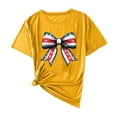 thumbnail image 1 of Camisas de Manga Corta para las Mujeres Moda Casual Impresión Cuello Redondo Suéter Tee Blusas, 1 of 7