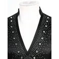 thumbnail image 5 of Alvivi Mens Shiny Rhinestone Deep V Neck Latin Tango Dance Shirt Leotard Ballroom Dance Costume Black M, 5 of 7