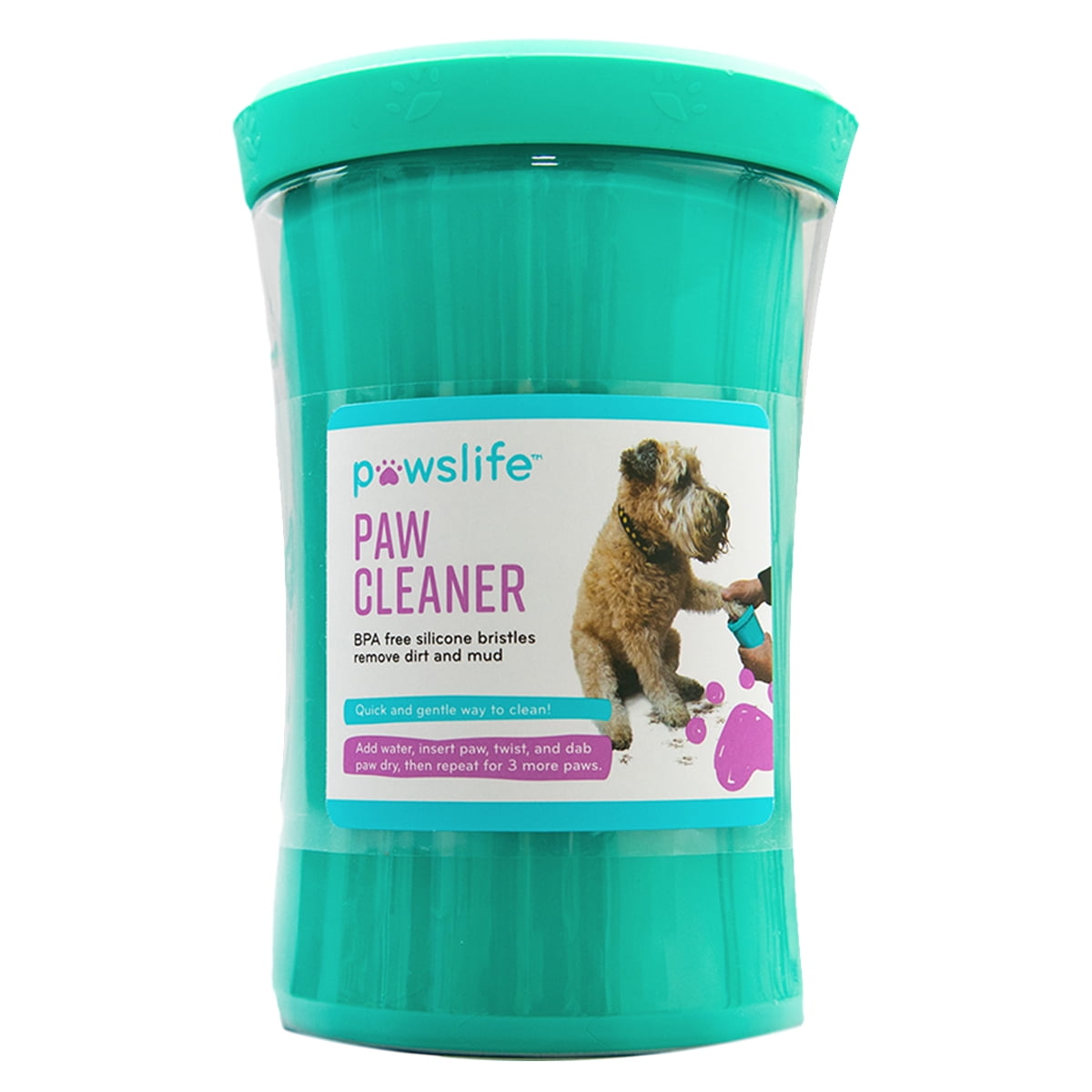 Pawslife Dog Paw Cleaner Cup, Silicone Bristles Brush Away Dirt Clean