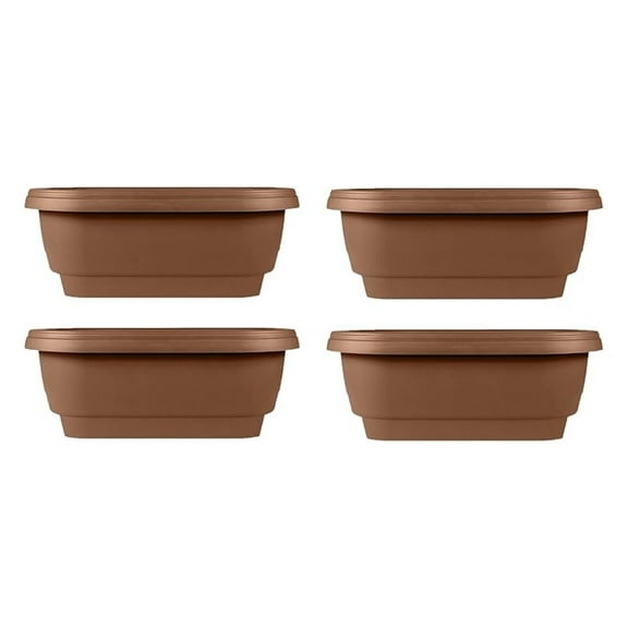Bloem Deck Balcony Rail Planter, 24", Chocolate (Pack of 4)