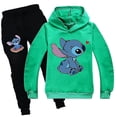 thumbnail image 3 of Lilo Stitch Chándal 2 Piezas Sudadera con Capucha Conjunto de Pantalones con Capucha Ropa Deportiva para niños-Verde-160 cm Sailing Electrónica, 3 of 3