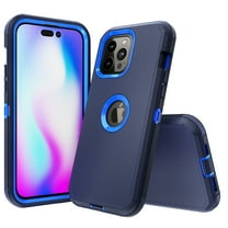 NIFFPD iPhone 14 Pro Case, Heavy Duty Hard Shockproof Protective Phone Case for iPhone 14 Pro 6.1" Dark Blue Blue