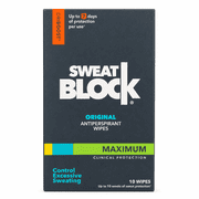 SweatBlock Maximum Strength Antiperspirant Wipes for Excessive Sweat & Odor Control