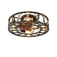 thumbnail image 3 of Caged Ceiling Fan With Lights Remote Control, Low Profile Flush Mount Farmhouse Modern Ceiling Fans, 6 Speeds Reversible Blades, 5 LED Bulbs Included For Bedroom Living Room, 3 of 9