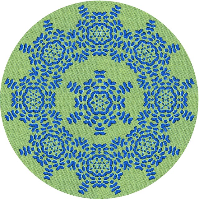 Ahgly Company Tapis Rond Lavable en Machine Intérieur Transitionnel Vert Pierre Aigue-Marine, 7 Pieds Rond