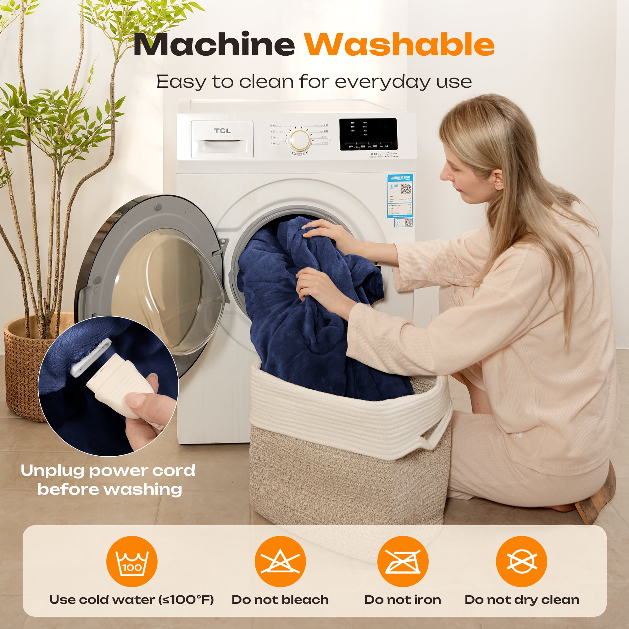 Heated Electric Blanket Queen Size 84"x90" – 10 Heat Levels, 10-Hour Auto Shut-Off, Dual Controllers, Soft Flannel, Overheat Protection, ETL & FCC Certified, Machine Washable