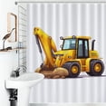 thumbnail image 4 of Excavator Construction Vehicle Truck Shower Curtain Fabric Bathroom Decor with Hooks, 4 of 8