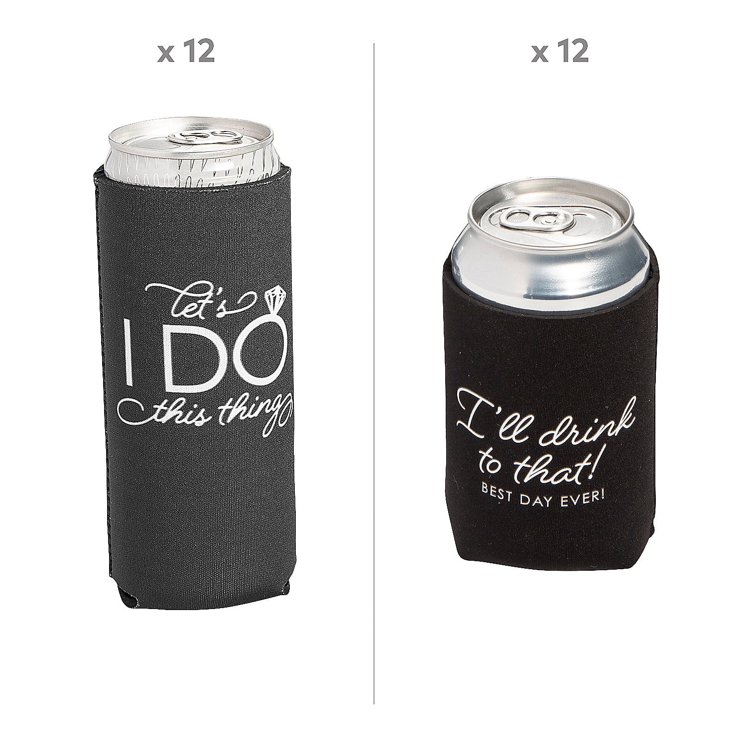 Premium Wedding Sayings Can Cooler Assortment - 24 Pc