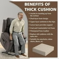 thumbnail image 6 of Gel Memory Foam Recliner Cushion for Elderly, Waterproof Faux Leather Seat Cushion, Dual-Layer Foam Chair Pad for Couch, Armchair, Wicker Chairs, Floor, 20 × 20 × 5in, Light Camel, 6 of 12