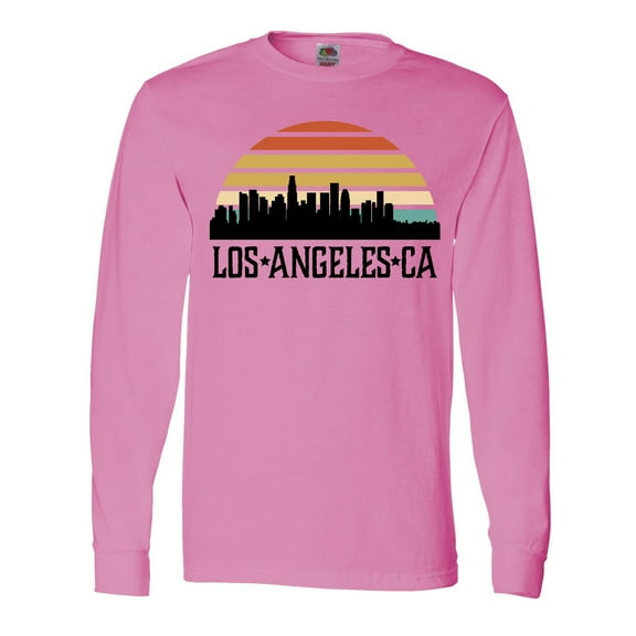 Inktastic Los Angeles California Skyline Retro Long Sleeve T-Shirt
