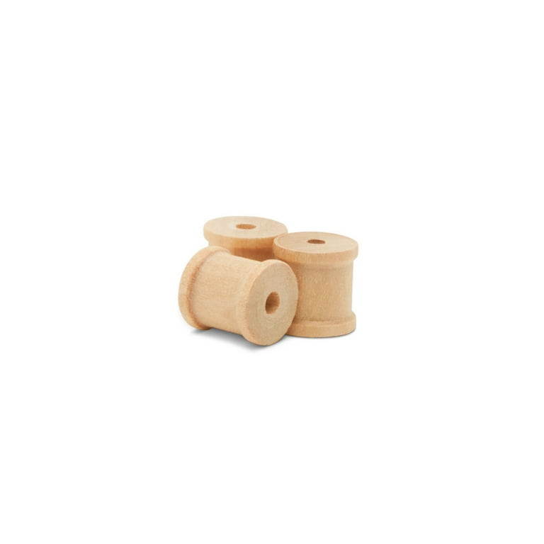Wooden Spools 1/2 x 1/2 inch Pack of 250 Unfinished Mini Birch Wood Spools,  Splinter-Free, for Crafts and Wood Jewelry by Woodpeckers 