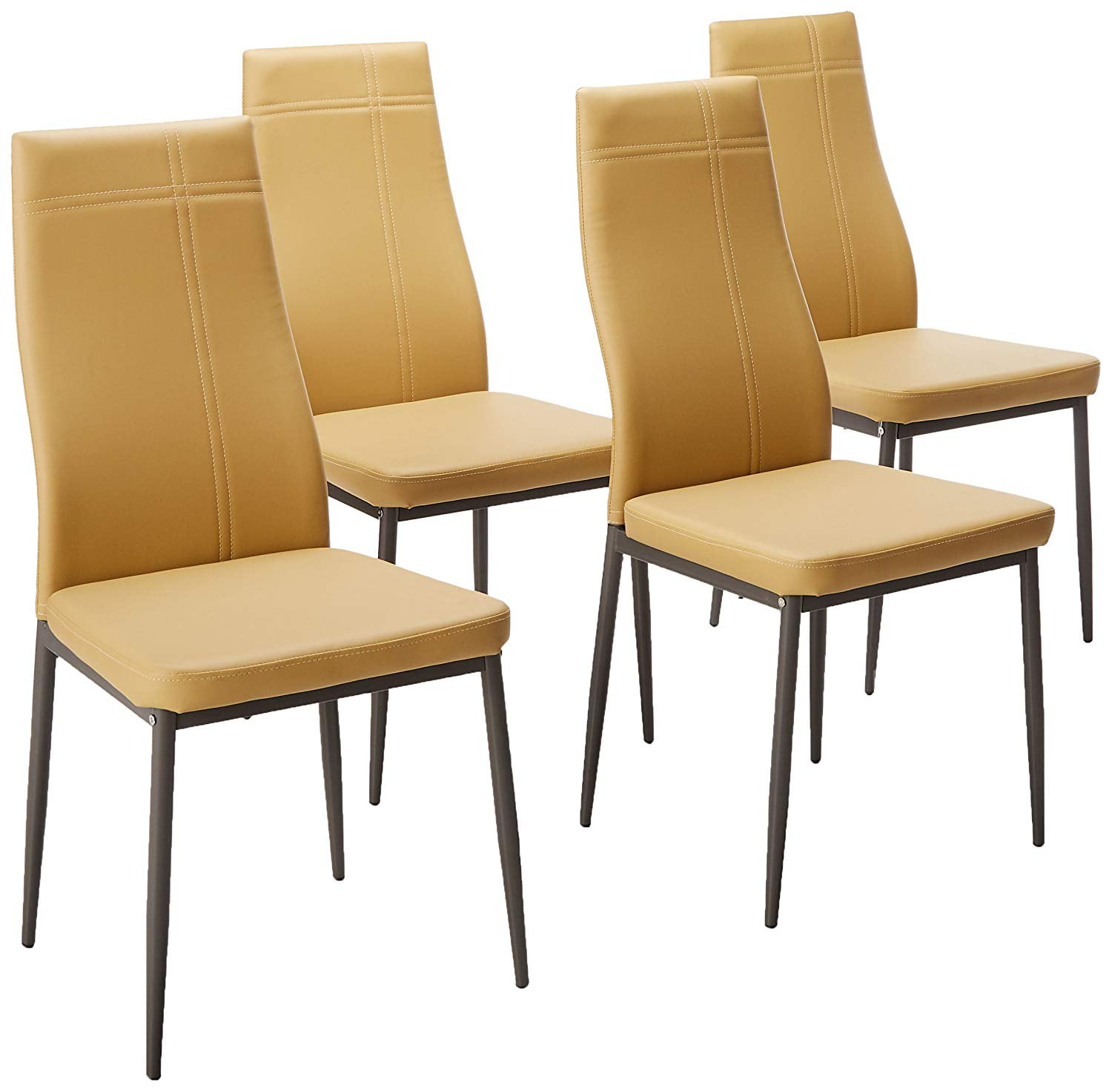 Bri Kitchen Dining Chairs Light Brown, Light Brown Faux Leather Dining Chairs