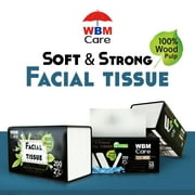 WBM 2-Ply Facial Tissue, Tea Tree Fragrance, 200 Tissues per Pack, Pack of 10, White