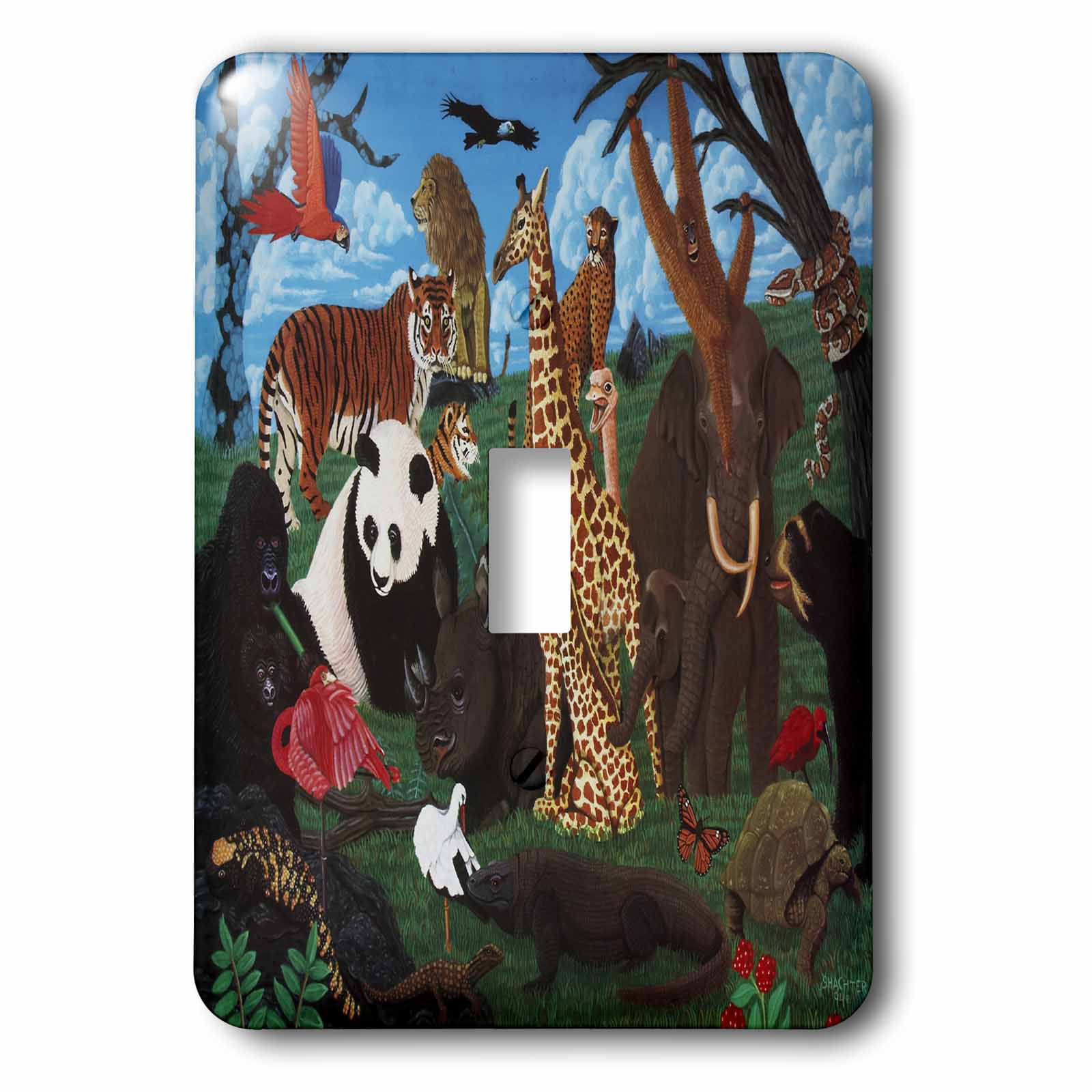 3dRose lsp_41033_1 Funny Zoo Animals Single Toggle Switch