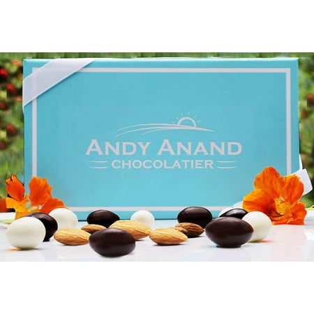 Corporate Chocolate Gifts Andy Anand Premium Chocolate Coated Roasted Almond, A Medley of Milk, White and Dark Chocolate Gift Boxed Christmas Corporate Gifts with Greeting Card Valentines Birthday Anniversary Get-Well 1lbs ()