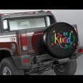 thumbnail image 2 of In A World Where You Can Be Anything Be Kind Spare Tire Cover Waterproof Dust-Proof Universal Wheel Tire Covers Fit For Trailer, Rv, Suv Truck And Camper Accessories 17 Inch, 2 of 5