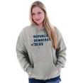 thumbnail image 3 of Republican Democrat Dogs Pet Lover Unisex Plus Fleece Graphic Hoodie Brisco Brands 2X, 3 of 5