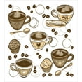 thumbnail image 3 of Pastry Duvet Cover Set, Coffee Cups and Beans Cupcakes Bakery Goods Dessert Cafe Cappuccino Graphic, Decorative 3 Piece Bedding Set with 2 Pillow Shams, King Size, Brown Beige White, by Ambesonne, 3 of 3
