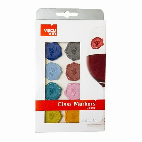 Classic Glass Markers, Set Of 8 From Vacuvin®