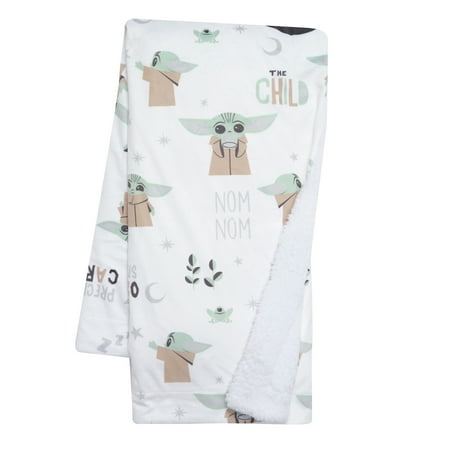 UPC: 0084122015081 | Lambs & Ivy Star Wars The Child/Baby Yoda/Grogu White Minky/Fleece Baby Blanket