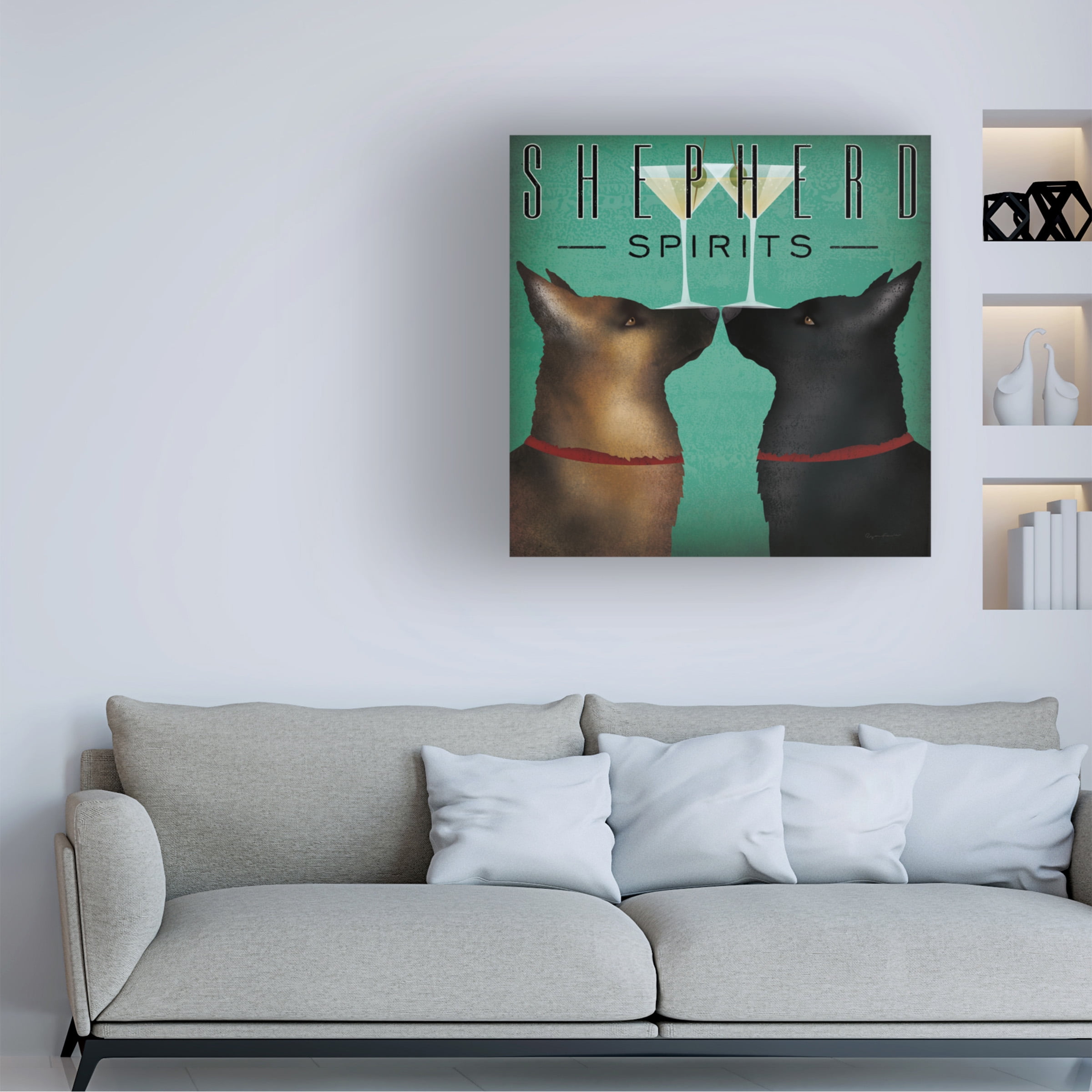 Trademark Fine Art 'Double Shepherd Spirits' Canvas Art by Ryan Fowler