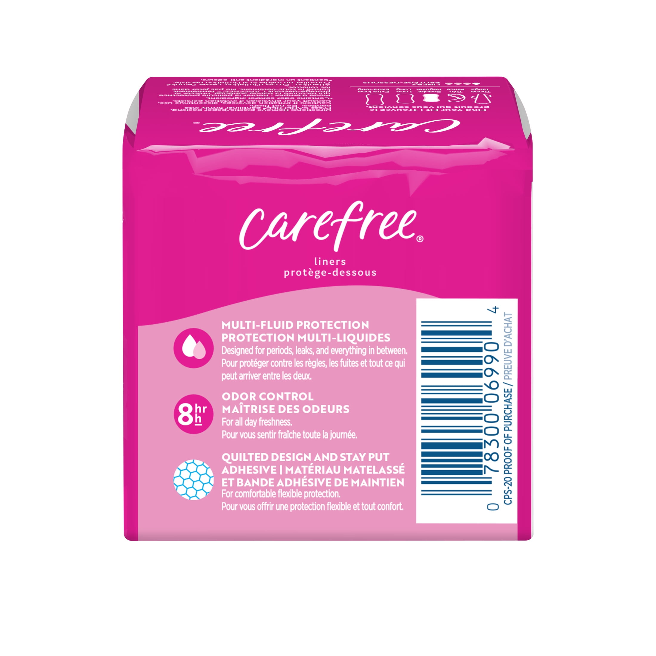 Carefree 210005200 Acti-Fresh Body Shape Regular to Go Unscented Pantiliners