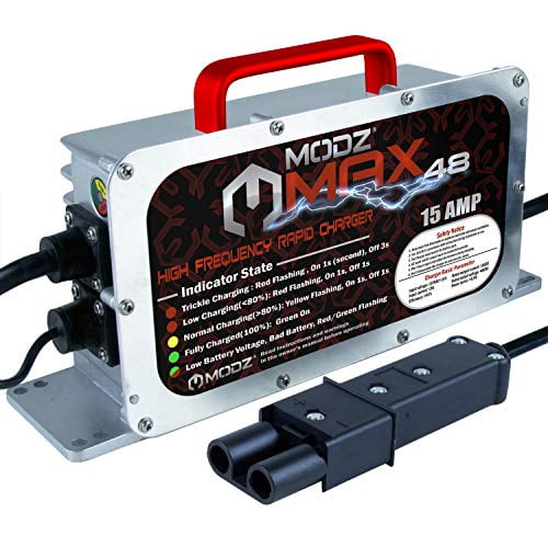 MODZ Max48 Chargeur de Batterie Yamaha G19 - G22 de 15 A pour Chariots de Golf 48 Volts