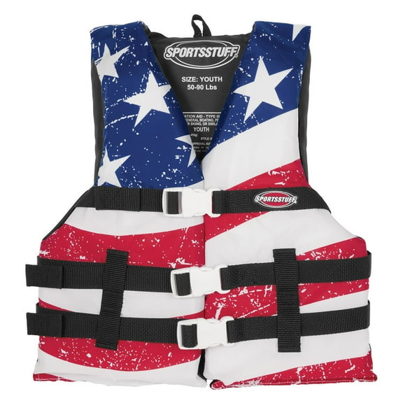 Airhead Stars and Stripes Life Vest (OSFM) Red, White & Blue, Unisex