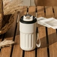 thumbnail image 4 of 410ml/14oz Insulated Coffee Cup Stainless Steel Coffee Mug Vacuum Insulated Tumbler with Temperature Display Portable Thermal Cup with Leak Proof Lid for Home Office Car Outdoor Camping, 4 of 9