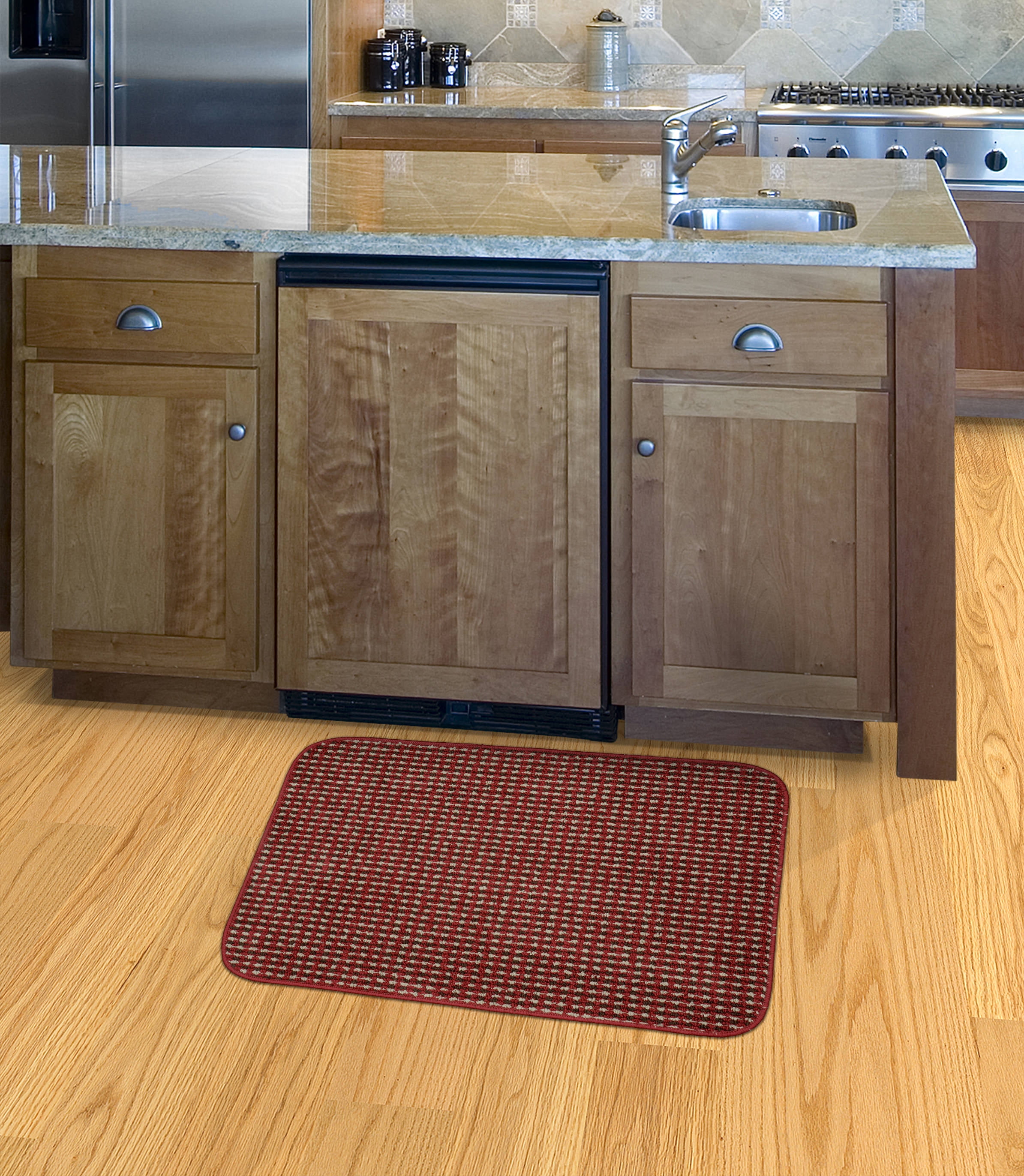 Garland Rug Berber Coloriations 24 in. x 40 in. Kitchen Rug Chili Red