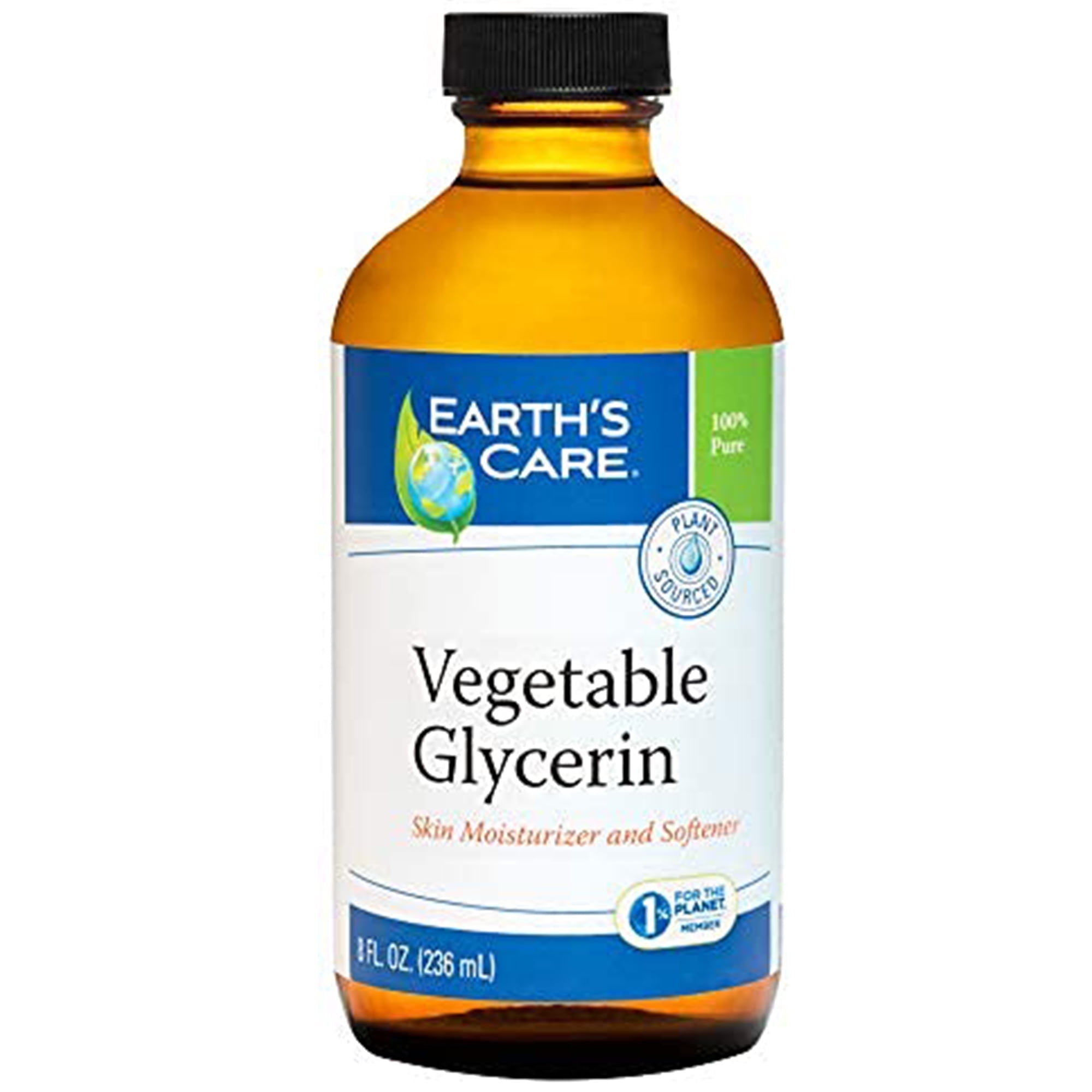 Earth's Care Pure Liquid Vegetable Glycerin for Skin and Hair - Moisturizing - 8 fl oz