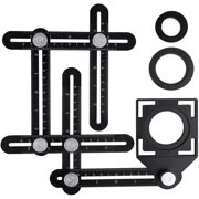 LNGOOR Aluminum alloy multi-function six-fold ruler angle finder universal angler ruler metal Drill Guide Locator Tile Opening Hole angle template tool angle copier for Builders, Craftsmen, Carpenters