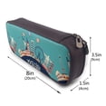 thumbnail image 3 of Lsque Let's go Travel Printed Big Capacity PU Leather Pencil Case Large Pencil Pouch Stationery Pen Bag Pencil Holder for Teen, 3 of 6
