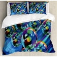 thumbnail image 3 of 70s Party Duvet Cover Set Twin Size, Colorful and Funky Vibrant Disco Balls in Abstract Night Club Dancing Theme Art, Decorative 2 Piece Bedding Set with 1 Pillow Sham, Multicolor, by Ambesonne, 3 of 3